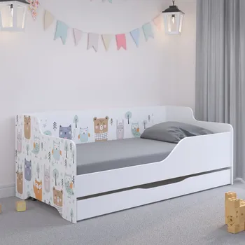 Dětská postel Dětská postel se sovičkou a dalšími zvířátky 160x80 cm