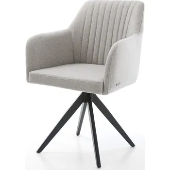 Jídelní židle DELIFE Jídelní židle Greg-Flex Stripes světle šedá křížová podnož hranatá černá taštičkové pružiny