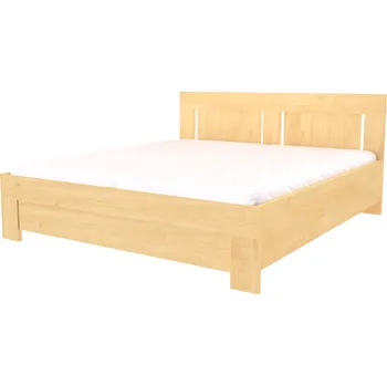 Postel NÁBYTEK MIKULÍK s.r.o. VARIO - manželská postel s lamelovými rošty 180x200cm / 160x200cm Dekor: dub bělený, Šířka pro matraci: 160cm, Výška čela: 93cm Dekor: javor