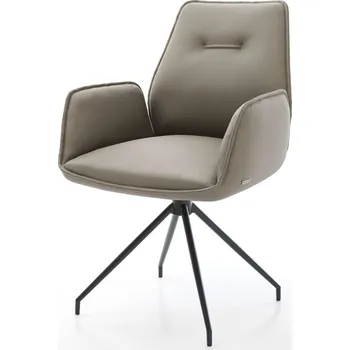Jídelní židle DELIFE Jídelní židle Zoa-Flex pravá kůže tmavě béžová křížová podnož zúžená černá taštičkové pružiny