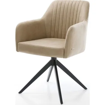 Jídelní židle DELIFE Jídelní židle Greg-Flex mikrovlákno béžová vintage křížová podnož široká černá taštičkové pružiny