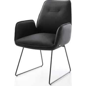 Jídelní židle DELIFE Jídelní židle Zoa-Flex pravá kůže černá tenká podnož černá taštičkové pružiny
