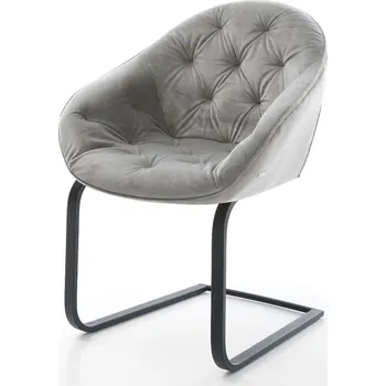 Jídelní židle DELIFE Jídelní židle Gaio-Flex samet šedá jídelní židle plochá černá