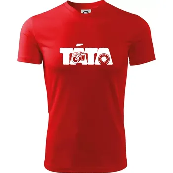 Pánské tričko Táta nápis - fotograf - Pánské triko Fantasy sportovní (dresovina) - L ( Červená )