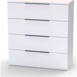 NÁBYTEK MIKULÍK s.r.o. Praktická komoda VARIO 4, 80x86.5cm, olše s černou úchytkou Šířka: 80, Výška: 86.5, Dekor: bílá struktura