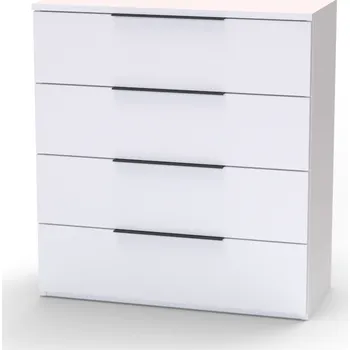 Komoda NÁBYTEK MIKULÍK s.r.o. VARIO 4 - komoda, 80x86.5cm Dekor: olše, Úchytka: Černá Šířka: 80cm, Dekor: bílá struktura