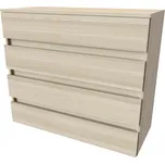 NÁBYTEK MIKULÍK s.r.o. Komoda TARA L, 100x88cm, olše, moderní bezúchytkový design, 4 zásuvky Šířka: 100, Výška: 88, Dekor: akácie světlá