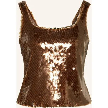 Luisa Cerano Dámský Top S Flitry, hnědá, 42