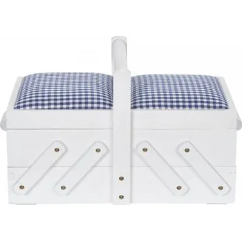 Organizér galanterie košík na šití BÍLÉ DŘEVO/KOSTKA"S"612577 -