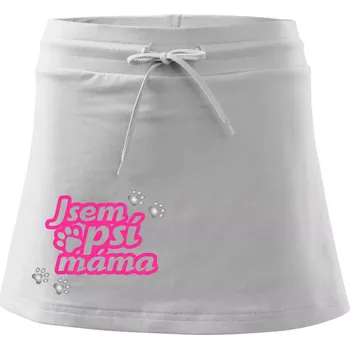 Dámská sukně Jsem psí máma - Sportovní sukně - two in one - L ( Bílá )