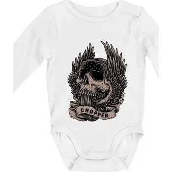 Kojenecký body Chopper kolo křídla - Body kojenecké s dlouhým rukávem - Dlouhý r. do 3 měs ( Bílá )