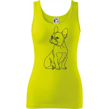 Dámské tričko Francouzský buldoček černá kresba - Dámské tílko - XL ( Limetková )