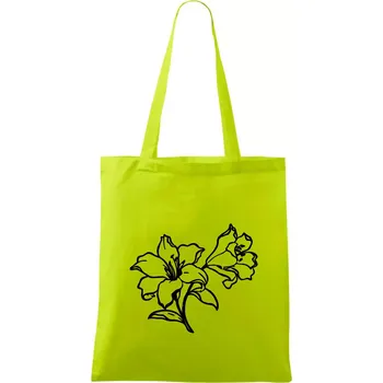 Lilie černobílá - Taška bavlněná - 42 x 38 cm ( Limetková )