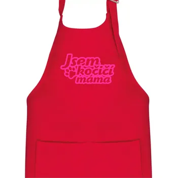 Kuchyňská zástěra Jsem kočičí máma - Dětská zástěra na vaření - Univerzální velikost ( Červená )