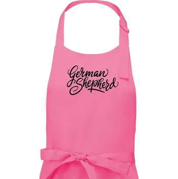 Kuchyňská zástěra German shepherd - nápis okrasny - nápis okrasný - Pánská zástěra na vaření - Univerzální velikost ( Růžová )