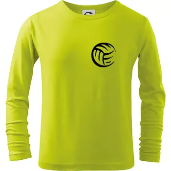 Chlapecké tričko Volejbal míč prso - Triko dětské Long Sleeve - 104-110cm / 3-4 roky ( Limetková )