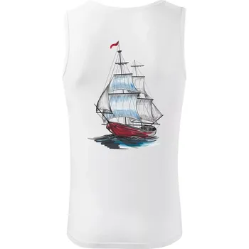 Plachetnice barevná na zádech - Tílko pánské Core - S ( Bílá )