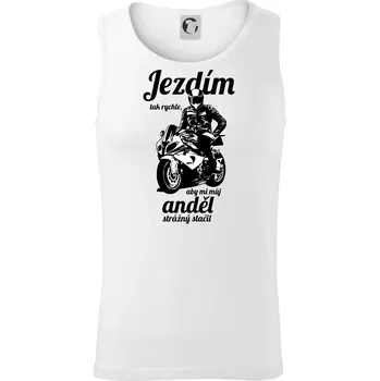 Silniční motorka - jezdím tak rychle, aby mi můj anděl strážný stačil - Tílko pánské Core - L ( Bílá )