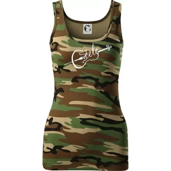 Čelo nápis - Dámské Maskáčové tílko - XS ( Hnědý maskáč )