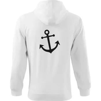 Pánská mikina Kotva - Mikina s kapucí na zip trendy zipper - XL ( Bílá )