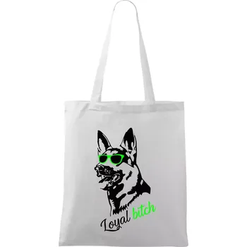 Německý ovčák - loyal bitch - Taška bavlněná - 42 x 38 cm ( Bílá )