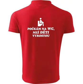 Pánská košile Počkám na WC než děti vyrostou - Polokošile pánská Pique Polo 203 - 2XL ( Červená )