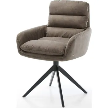 Jídelní židle Jídelní židle Abelia-Flex s područkami taupe vintage křížová podnož