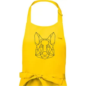 Kuchyňská zástěra Německý ovčák - Geometrie - Dámská zástěra na vaření - Univerzální velikost ( Žlutá )