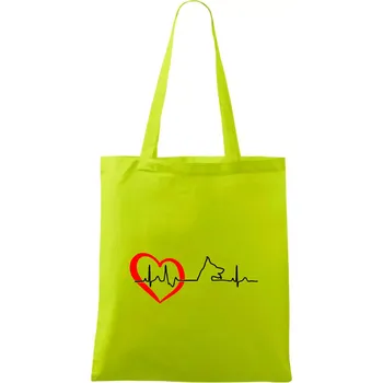 Německý ovčák ekg - Taška bavlněná - 42 x 38 cm ( Limetková )