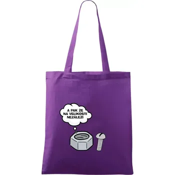 A pak že na velikosti nezáleží - Taška bavlněná - 42 x 38 cm ( Fialová )