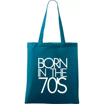 Born In The 70's - Taška bavlněná - 42 x 38 cm ( Petrolejová )