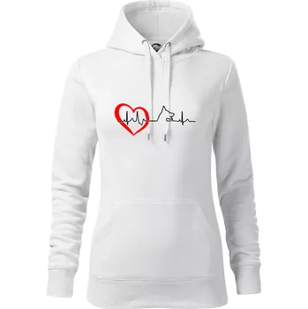 Dámská mikina Německý ovčák ekg - Mikina dámská Cape s kapucí - 2XL ( Bílá )