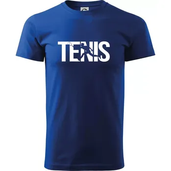 Tenis nápis silueta - Triko extra velké (5-8XL) - 7XL ( Královská modrá )