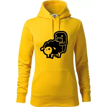 Dámská mikina Sticker ovce - Mikina dámská Cape s kapucí - XS ( Žlutá )