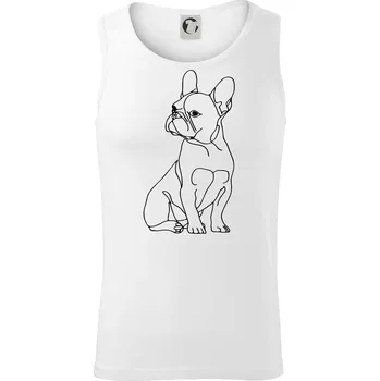 Francouzský buldoček černá kresba - Tílko pánské Core - XL ( Bílá )