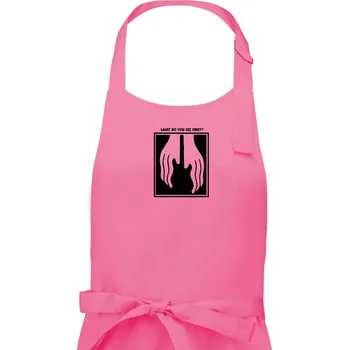 Kuchyňská zástěra What do you see first? Kytara - Ruce - Dámská zástěra na vaření - Univerzální velikost ( Růžová )