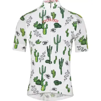 cyklistický dres Cyklodres CYCOLOGY Totally Cactus White, pánský, krátký rukáv (Motiv Totally Cactus White, velikost XXL)