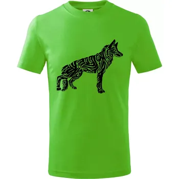 Chlapecké tričko Německý ovčák - tattoo - Tričko dětské bavlněné - 122 cm/6 let ( Apple Green )