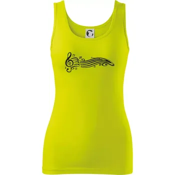 Noty vlna - Dámské tílko - S ( Limetková )