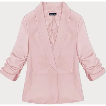 Dámská bunda Tenké sako ve špinavě růžové barvě s nařasenými rukávy (22-356) odstíny růžové L (40)