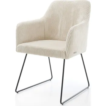 Jídelní židle DELIFE Jídelní židle Greg-Flex plyšový manšestr béžová tenká podnož černá taštičkové pružiny