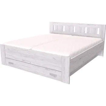 Postel NÁBYTEK MIKULÍK s.r.o. BENO - manželská postel 160x200cm / 180x200cm Dekor: olše, Šířka pro matraci: 160cm, Varianta: Síla bočnice 18mm Výška: 90, Dekor: dub bělený