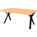 NÁBYTEK MIKULÍK s.r.o. Moderní konferenční stolek WOOD 100x60cm - olše, kovové podnoží, odolný Šířka: 100, Výška: 45.6, Dekor: buk