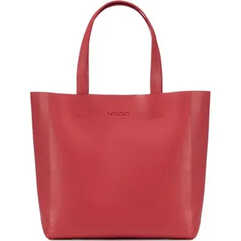 Kabelka VOOC Prémiová SHOPPER BAG z pravé kůže; malinová