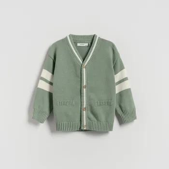 Chlapecká mikina Reserved - Vlněný kardigan - světle zelená - 561BF-70X - 561BF-70X-86