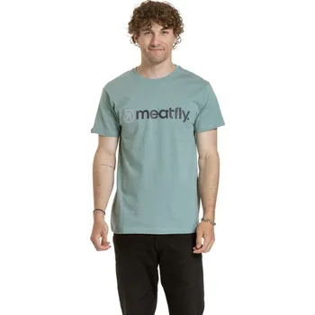 Pánské tričko Meatfly pánské tričko Joe Dusty Mint | Modrá | Velikost L | 100% bavlna