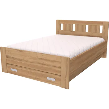 Postel NÁBYTEK MIKULÍK s.r.o. BENO - postel 120x200cm / 140x200cm Dekor: olše, Šířka pro matraci: 120cm, Varianta: Síla bočnice 18mm Dekor: dub harmony