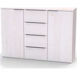 NÁBYTEK MIKULÍK s.r.o. Praktická komoda VARIO 3, 120x86,5cm, olše, černé úchytky, moderní design Šířka: 120, Výška: 86.5, Dekor: modřín latté