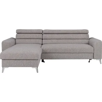 Sedací souprava Rozkládací rohová sedací souprava levá Lugo s úložným prostorem - Meblar 13, chrom palony 247x95 cm