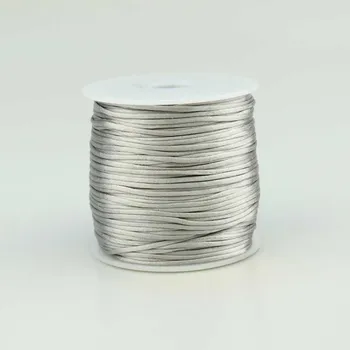 Náramek Pro Háčkování Saténová šňůrka šedostříbrná 5 m